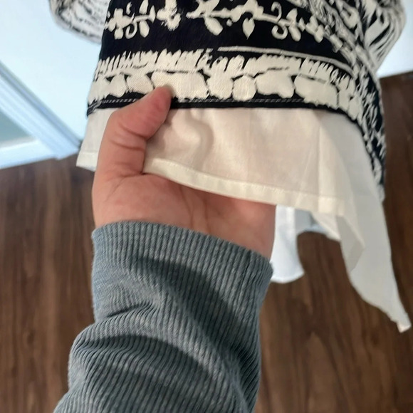 Ann Taylor Factory NWT 100% Linen Maxi Crisscross Black/White Print Dress Sz 2P - Picture 9 of 12